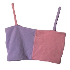 sweet purple and pink tank crop top
